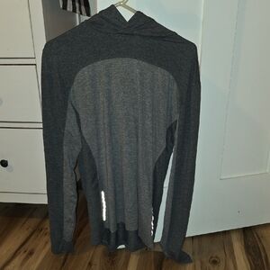 Asics Men's Heather Dark Gray Hooded Long Sleeve Top